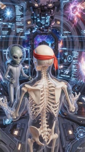 Alien & Skeleton Lost in Space 🚀 | Cinematic 3D Adventure👽 Skeleton Meets Alien in Deep Space 🌌