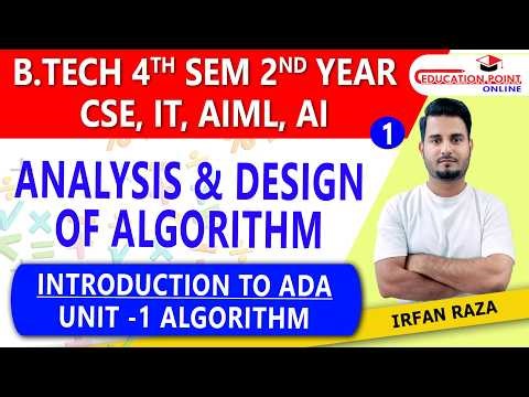 Lec 1 | Introduction to Analysis Design of Algorithm | RGPV ADA B.Tech 4th Sem | CSE / IT / AIML