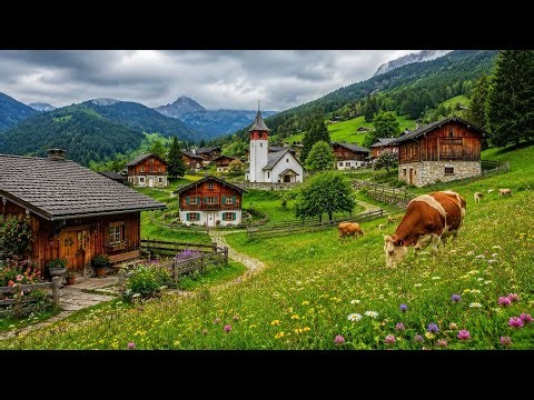 Germany's Heavenly Countryside - Relaxing walk in the Bavarian Alps | German village Ambience
