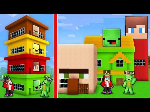 Mikey and JJ Upgrade Minecraft Houses with Friends - Maizen