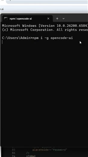 Open Code Install on Windows #programming #techtutorial #coding #ai #openai