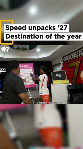 Speed unpacks '27 Destination of the year with Expedia . #ishowspeed #expedia