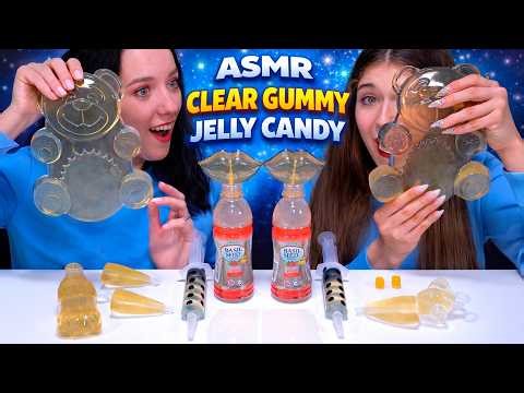 ASMR Clear Giant Gummy Candy, Candy Race Compilation