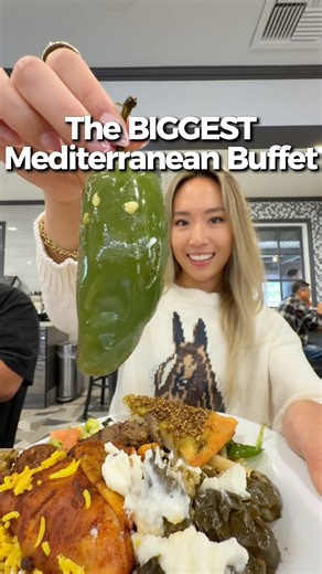 What I ate at the BIGGEST all-you-can-eat Mediterranean buffet in SoCal 😋 #la #foodie #buffet