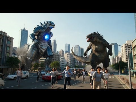 Real godzilla fight with robot godzilla city defense fight