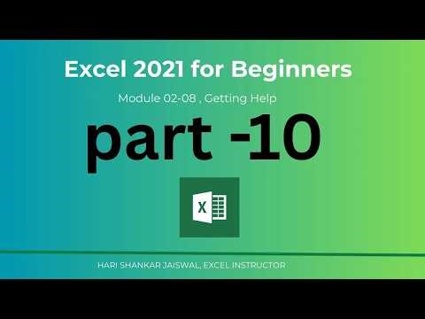 Excel Tutorial Part 10| Excel Help & Support Options | How to Get Help in Excel