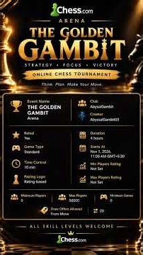 ♟️✨ THE GOLDEN GAMBIT ARENA — ONLINE CHESS TOURNAMENT ✨♟️Link in Description#slowed #slowed reverb