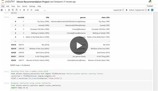 Building a Movie Recommendation System with Python and Machine Learning | Nurmaizatul Qibria posted on the topic | LinkedIn