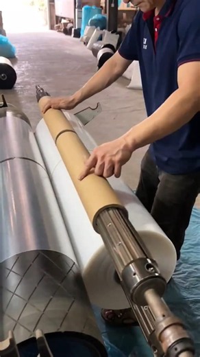 MAKING THIS giant film roll is satisfying 😳⚙️🔥 #shorts #tech #engineering #industrial #manufacturing