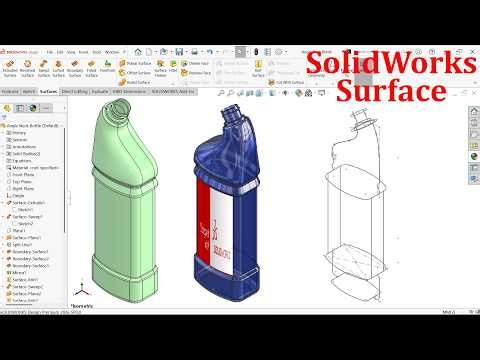 SolidWorks Surface-Angle Neck Bottle