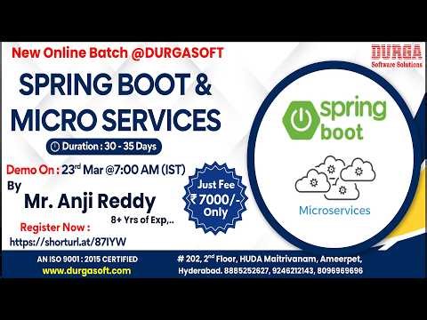 SPRING BOOT & MICRO SERVICES Online Training @ DURGASOFT