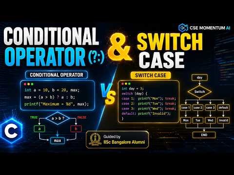 🎯 Conditional Operator & Switch Case in C Programming | Best Explanation for Beginners