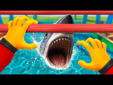Trying Not to Get Eaten by SHARKS in Ninja Warrior VR