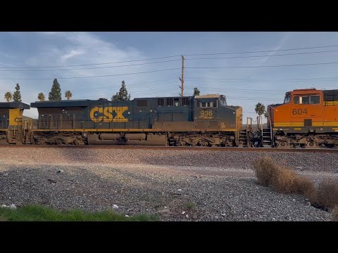 Eastbound BNSF Colorful Stack Train Ft 2 CSX Units Came To Complete Stop At Riverside, CA 12/22/25