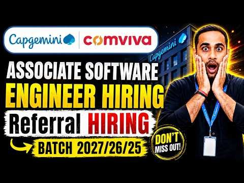 Capgemini Associate Software Engg Hiring| Comviva Referral Hiring | Batch 2027/26/25