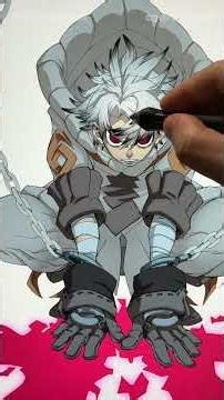 Anime coloring process - 6hour drawing in 60sec 😵 #gachiakuta #drawingprocess