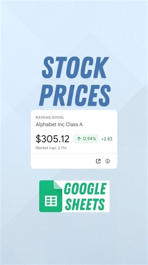 See Stock Prices Instantly in Your Spreadsheet #googlesheets #stockprices #hacks