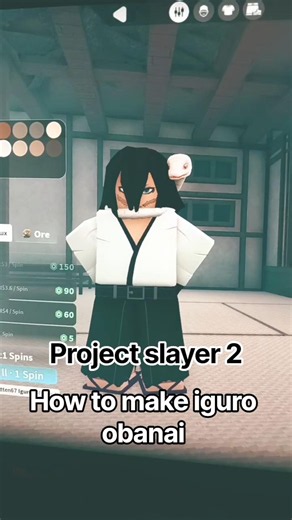 How to make iguro obanai in project slayers 2:) #anime #kimetsunoyaiba #roblox #projectslayers2