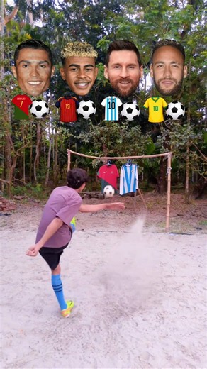 Ronaldo vs Messi vs Neymar vs Yamal — Jersey Hit & Goal Challenge! #shorts