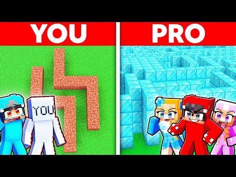 Minecraft YOU Vs PRO: GIANT MAZE BUILD CHALLENGE!