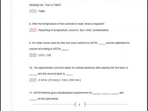 ACI Concrete Field Testing Technician- Grade I Questions With Complete Solutions