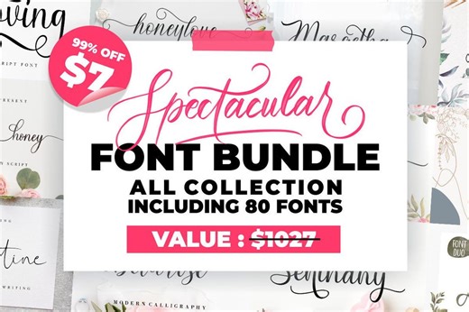 Spectacular Fonts Bundle – Handwritten Script & Calligraphy, Wedding Typeface Cricut, Commercial Branding, Logo Design Pack - Etsy