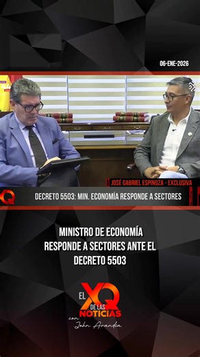 📉 El ministro de Economía responde a los sectores movilizados: asegura que no hubo desborde inflacionario y que el decreto no entrega recursos naturales, sino que busca ordenar la economía y garantizar producción. 📺 Entrevista completa en El XQ de las Noticias #DS5503 #Economía #Inflación #Protestas #ElXQDeLasNoticias