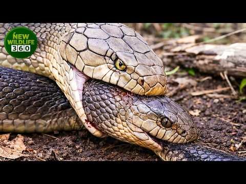 Horrifying Moments When Venomous Snakes Devour Their Own Kind | animal attacks