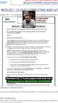 IGNOU MCS 227 Question Paper December 2025 MCS 227 Cloud Computing and IoT Question Paper