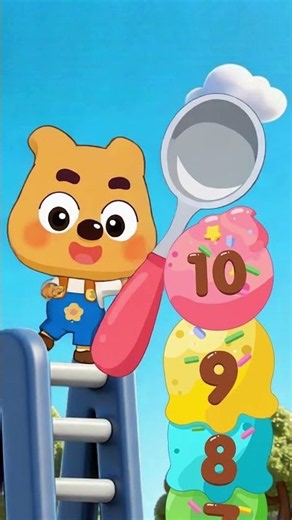 Counting Numbers 1 to 10 | Learn Numbers with Ice Cream | Kids Songs #shorts