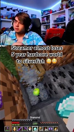 How i ALMOST lost my world to silverfish😳😳 #minecraft #youtubelive