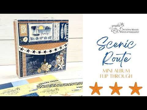 Graphic 45 Scenic Route Mini Album Flip Through 💙 Kit & Tutorial Available