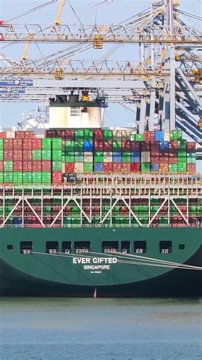 How container ships are loaded or unloaded 🏗️ #ship #shipping #crane #port #loading #unloading #cont