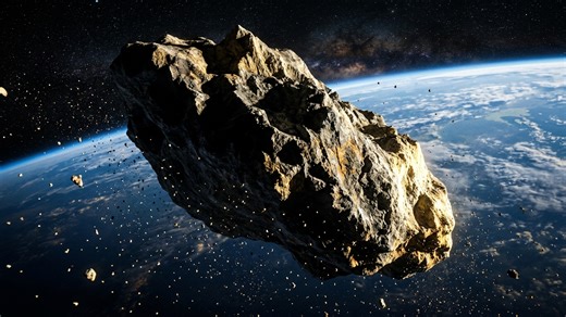 The asteroid vanishing into shadow and coming back in 2032