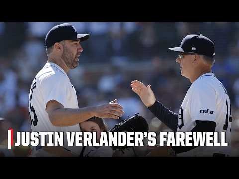 THANK YOU JV 🧡 Justin Verlander's final out and emotional goodbye 👏 | MLB ESPN