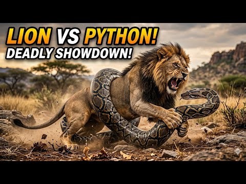 Lion vs python Big fight Real | Wildnex