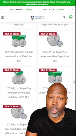 Monument Metals Wiped Out! Silver Orders Delayed Again