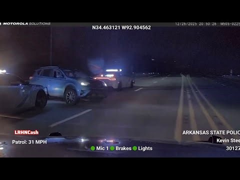 Police Chase - Driver Jumps Into Creek After Getting Pitted By Arkansas State Police.