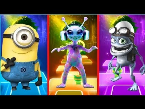 Minion vs Alien vs Crazy Frog in Tiles Hop music game 🎵
