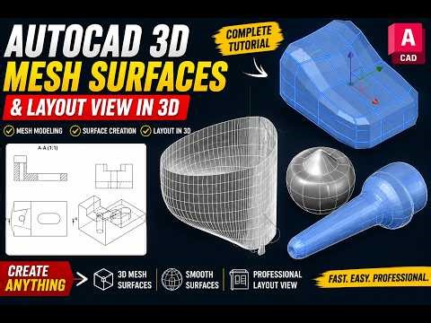 “AutoCAD 3D Mesh Surfaces & Layout Drawing View Tutorial 🔥 Complete Workflow #CADDEngineer