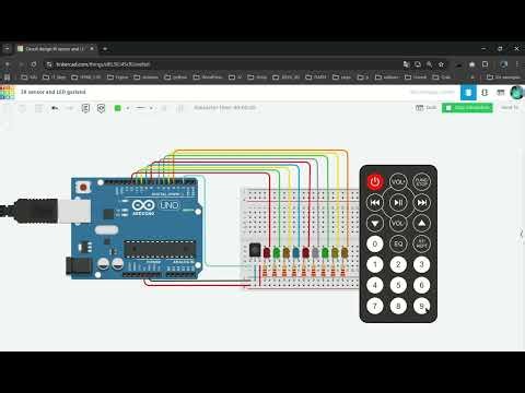 Arduino IR sensor and LED garland | Tinkercad Simulation