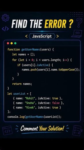 Find the JavaScript Error 😱 (Can you solve it?)