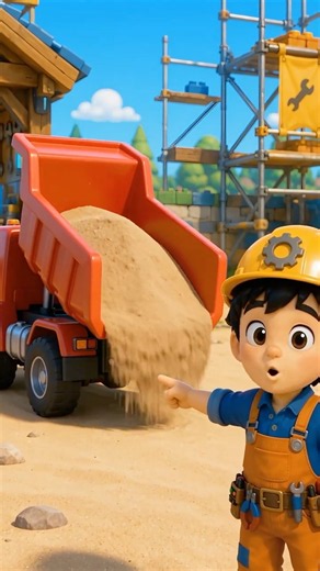 🚧🚛 What Do Construction Trucks Do? Explore with Leo! 🚜 #kids #shorts