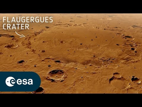 Fly around Flaugergues Crater on Mars