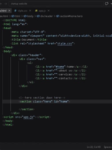 index.html - startup website - Visual Studio Code 2026-08-19 22-09-45#programing #programminglife