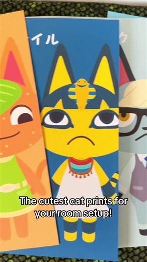Animal Crossing Cat Villager Prints: Cute Raymond, Ankha & Lolly Poster Collection