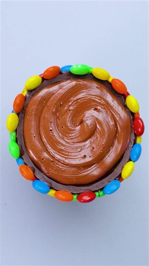 M&M Rainbow Cup Cake 🌈🧁 Fun Cake Decorating #shorts #cupcake #dessert
