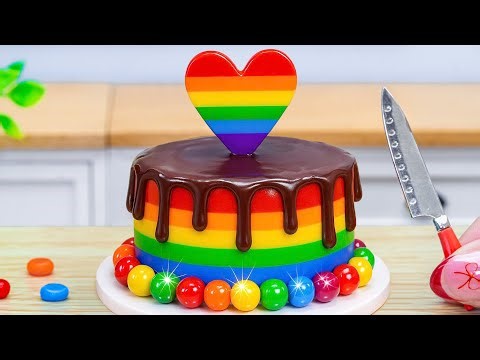 Colorful Rainbow Cake Recipe🌈 Colorful and Fun ASMR Cake Making Tutorial by Lotus Cakes