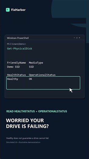 Check Your Drive Health With PowerShell #Shorts