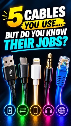 5 Types of Cables You Should Know! 🔌 #Shorts